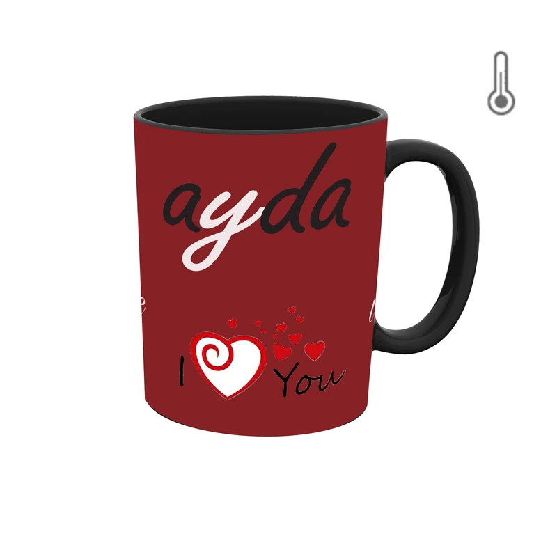 ماگ حرارتی طرح اسم آیدا مدل قلب