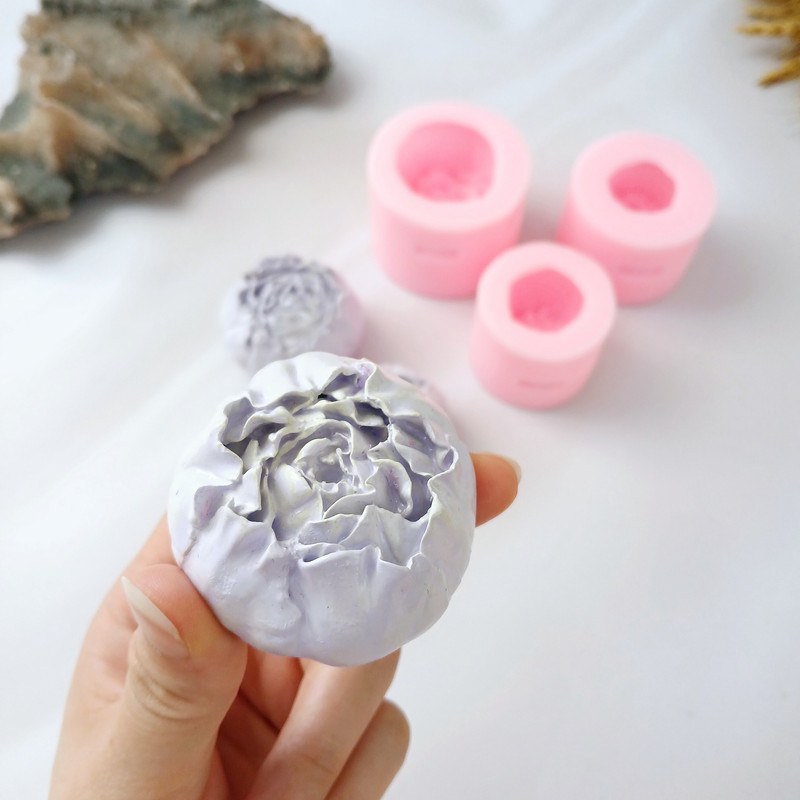 قالب شمع کوشا مدل رز پیونی مجموعه 3 تایی