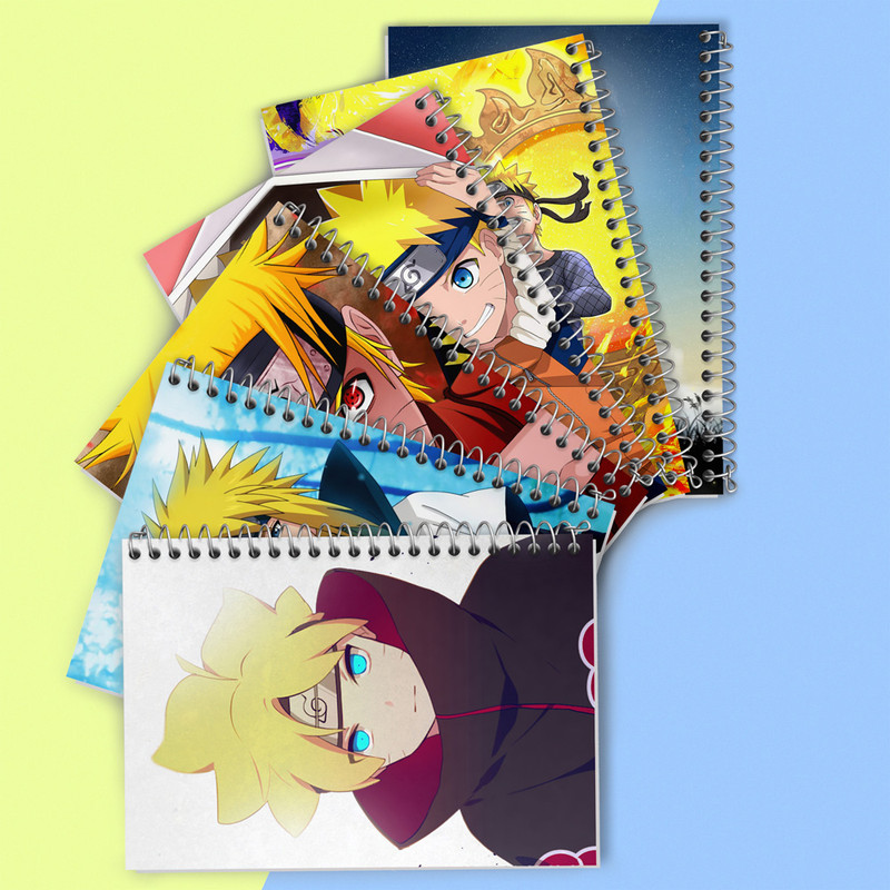 دفتر مشق 100 برگ خندالو طرح انیمه ناروتو کد 662 مجموعه 6 عددی
