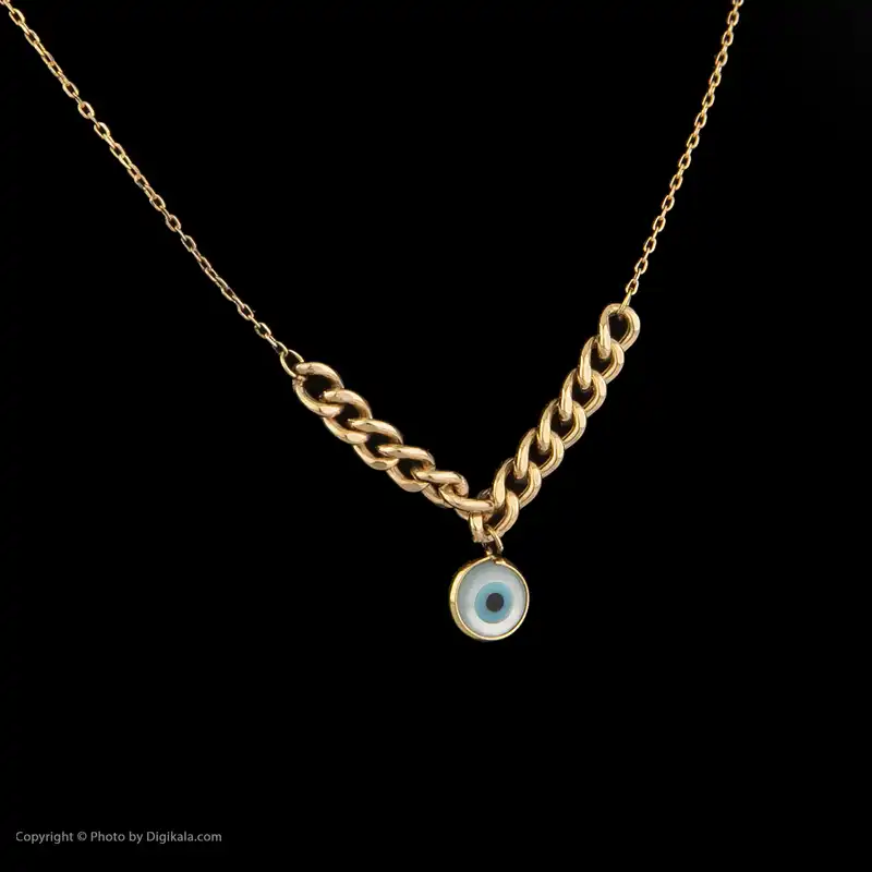 گردنبند طلا 18 عیار زنانه مایا ماهک مدل MM1538 طرح چشم نظر و کارتیه