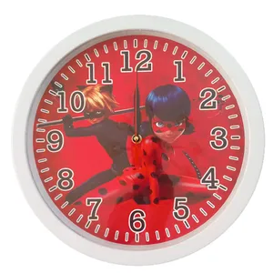 ساعت دیواری کودک مدل دختر کفشدوزکی کد 40235