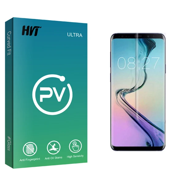 محافظ صفحه نمایش شیشه ای اچ وی تی مدل PV Glass UV مناسب برای گوشی موبایل سامسونگ Galaxy S22 ULTRA