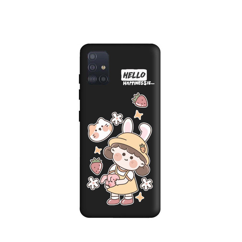 کاور طرح دختر و گربه کد m2386 مناسب برای گوشی موبایل سامسونگ Galaxy M51 