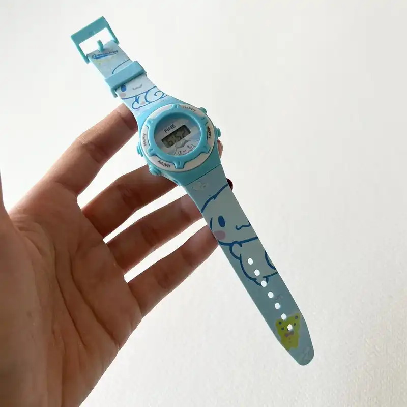 ساعت مچی عقربه ای مدل بند سیلیکونی طرح Cinnamoroll