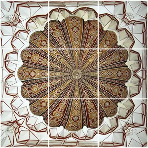  تایل سقفی آسمان مجازی طرح اسلیمی کد ST 6038-9 سایز 60x60 سانتی متر مجموعه 9 عددی 