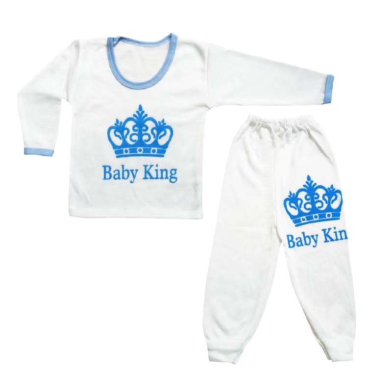 ست تی شرت و شلوار نوزادی مدل Baby King کد BL0