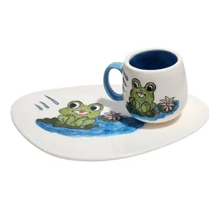 ماگ سرامیکی مدل قورباغه کودکانه کد 0570402 به همراه بشقاب