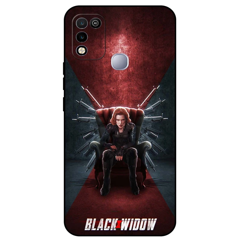 کاور مگافون طرح بیوه سیاه مدل 5423 مناسب برای گوشی موبایل اینفینیکس Hot 10 Play / Hot 11 Play