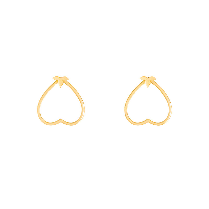 گوشواره طلا 18 عیار زنانه پرسته مدل قلب با گل