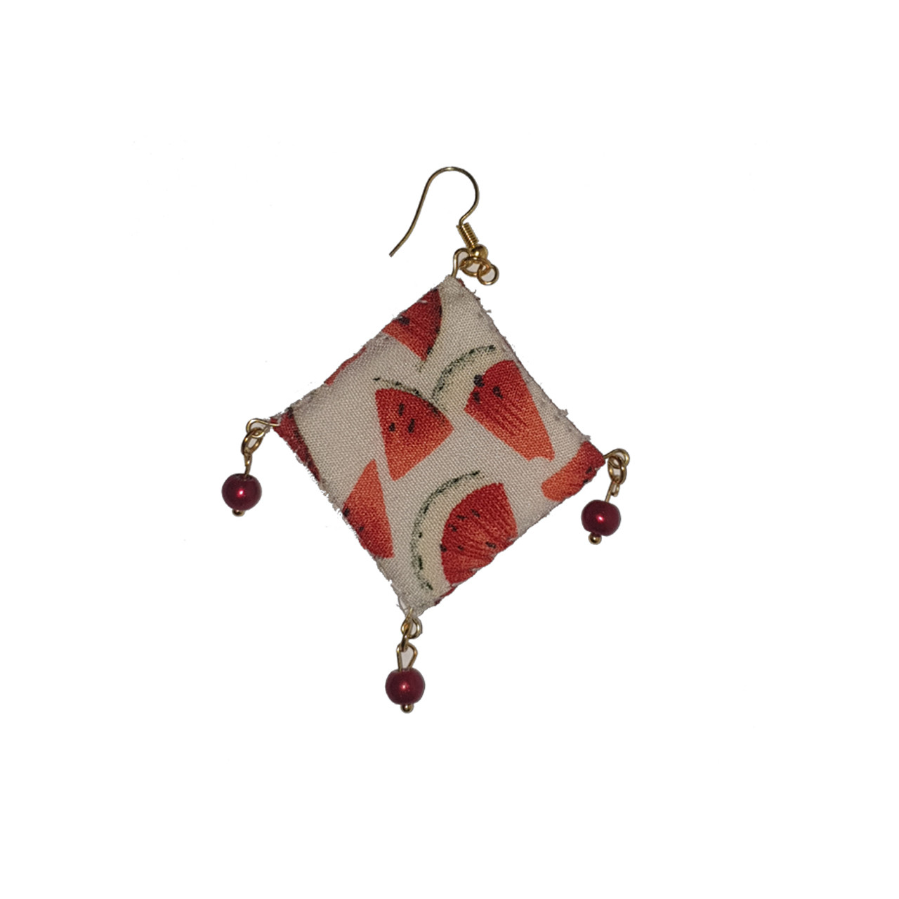 گوشواره دخترانه مدل دست ساز طرح هندوانه