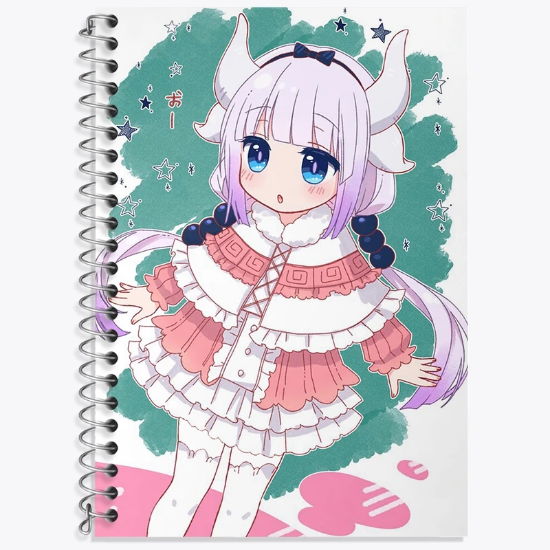 دفتر زبان 50 برگ خندالو مدل سه خط طرح کانا انیمه اژدهای خدمتکار کوبایاشی کد 36283