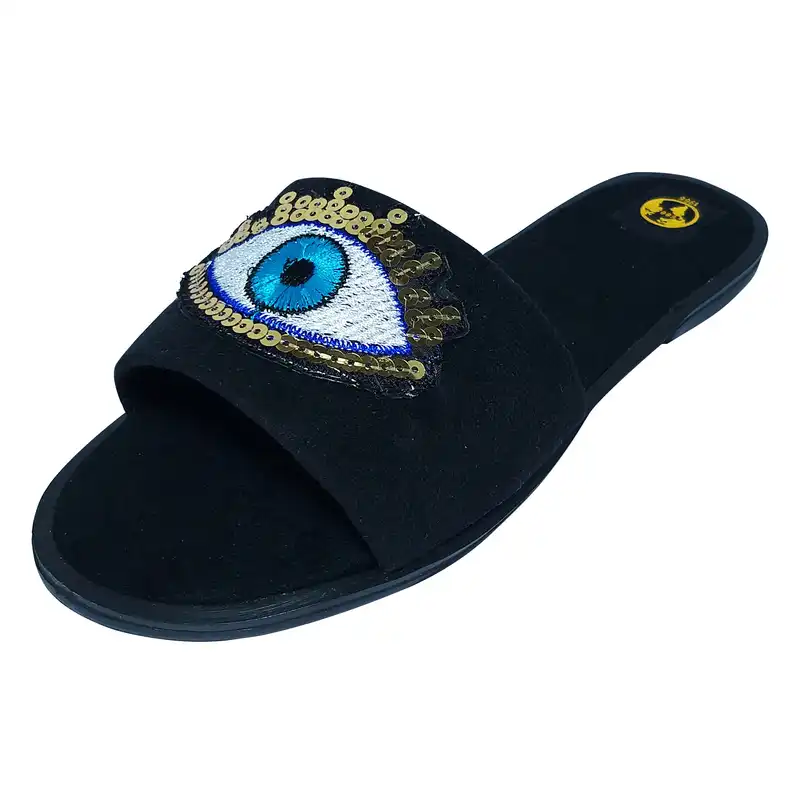 صندل زنانه سیی مدل چشم نظر کد 1716