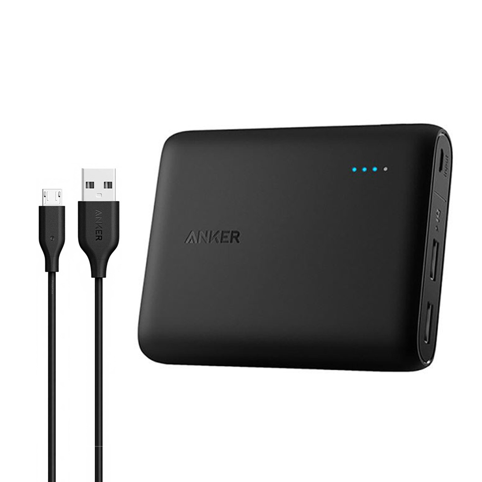 شارژر همراه انکر مدل A1214 PowerCore ظرفیت 10400 میلی آمپر ساعت به همراه کابل تبدیلmicroUSB
