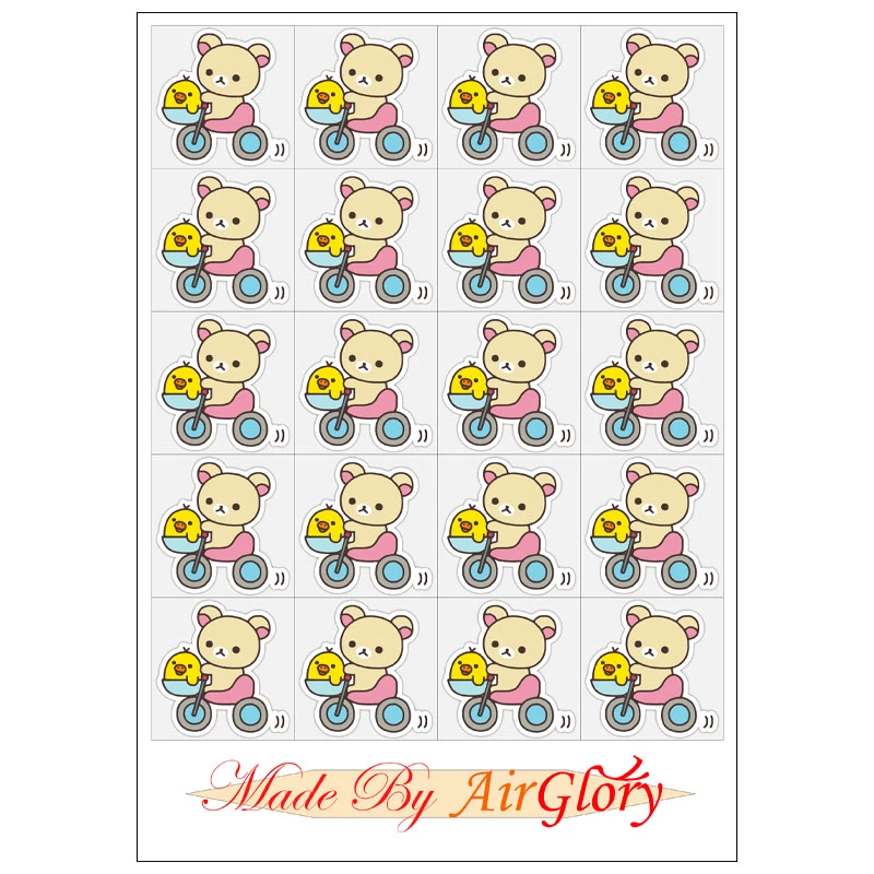 برچسب ایرگلوری مدل برش نخورده طرح خرسی کد 3 بسته 20 عددی