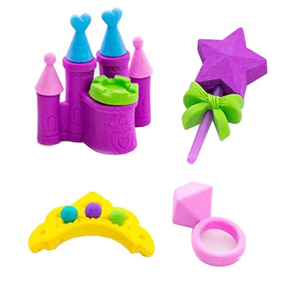 پاک کن مدل تاج و قلعه و انگشتر و ستاره QIHAO-Princess مجموعه 4 عددی