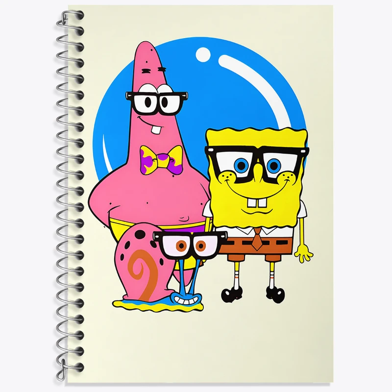 دفتر زبان 50 برگ خندالو مدل دو خط طرح باب اسفنجی و پاتریک کد N5385