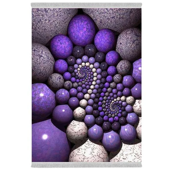 فرش پارچه‌ای دفه مدل فرشینه شانل مخمل طرح فانتزی کد 7141