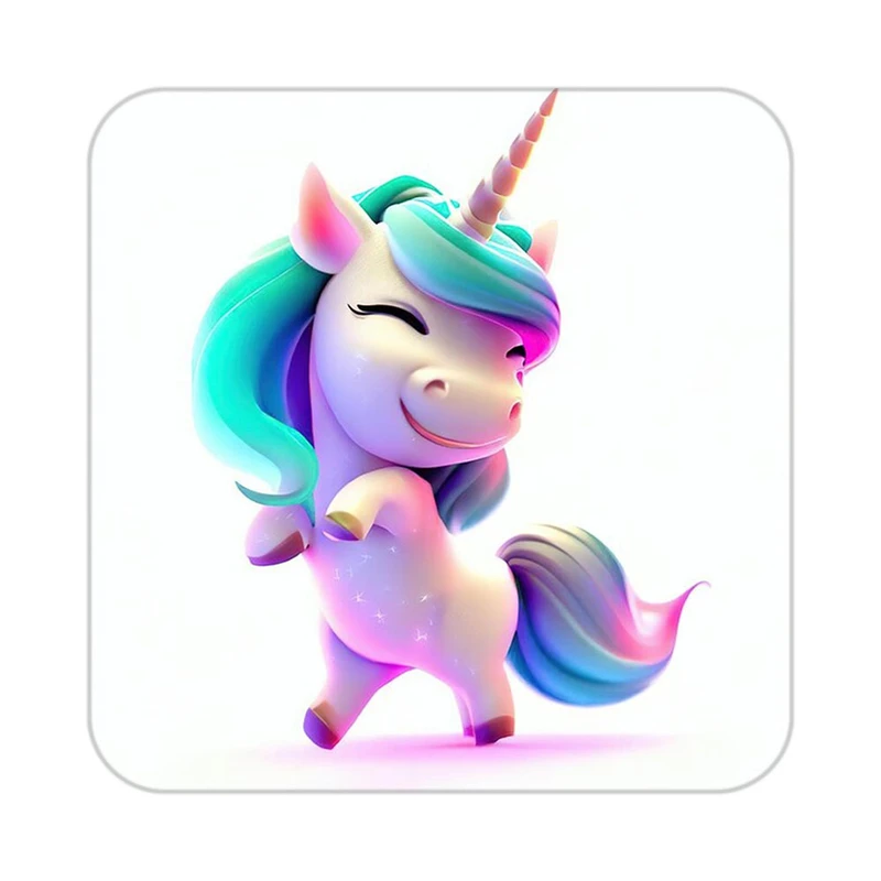 زیر لیوانی کاکتی طرح اسب تک شاخ و یونیکورن مدل mp32795