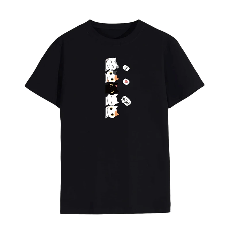 تی شرت لانگ آستین کوتاه زنانه مدل گربه کد 8