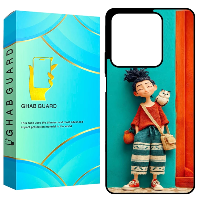 کاور قاب گارد طرح دختر و جغد مدل GCHPN134 مناسب برای گوشی موبایل شیائومی Redmi Note 13 4G