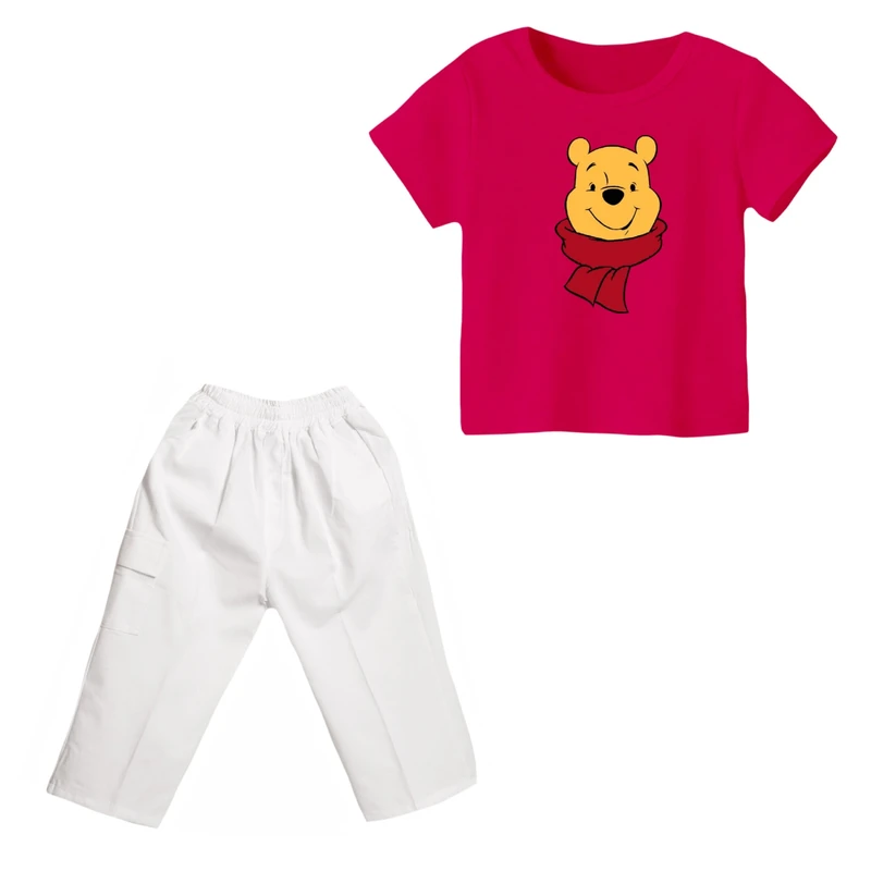 ست تی شرت و شلوارک دخترانه مدل پو کد ۱۰