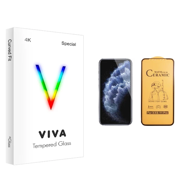 محافظ صفحه نمایش سرامیکی ویوا مدل 4K مناسب برای گوشی موبایل اپل iPhone 11 Pro