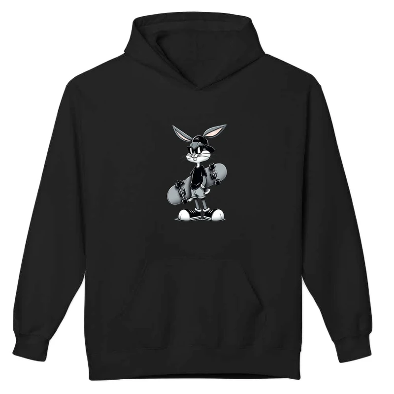 هودی مردانه پاد آفرین مدل اسپرت طرح خرگوش کد 0435