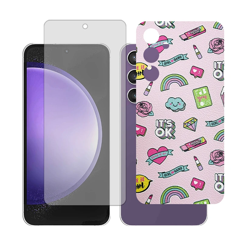 محافظ صفحه نمایش مات گلس مدل Together مناسب برای گوشی موبایل سامسونگ Galaxy S23 FE به همراه برچسب پوششی پشت گوشی  