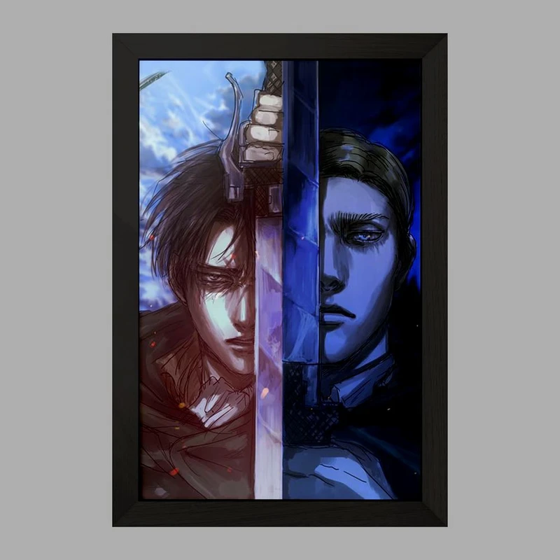 تابلو خندالو مدل اروین و لیوای انیمه اتک آن تایتان Attack on Titan  کد 11050