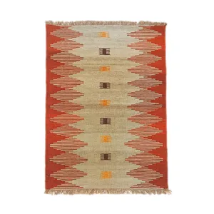 گلیم دستبافت یک و نیم متری طرح مدرن دکوراتیو کد 15010020