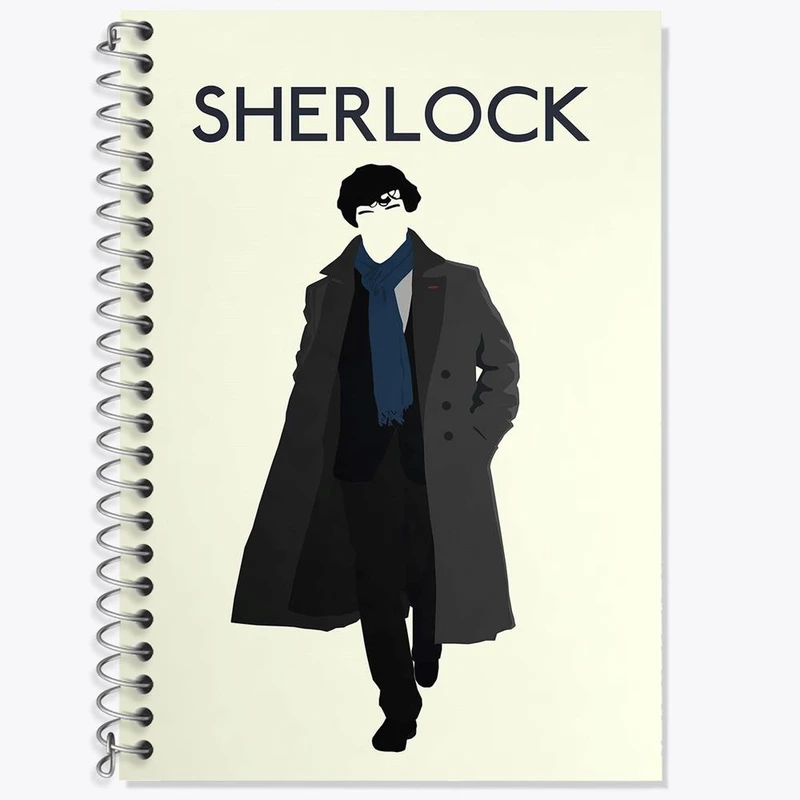 دفتر زبان 50 برگ خندالو مدل دو خط طرح شرلوک هولمز Sherlock Holmes کد 10162