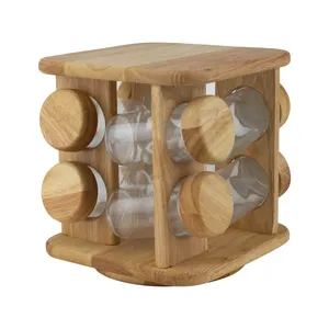 ست جا ادویه 8 پارچه سام ست مدل چوبی