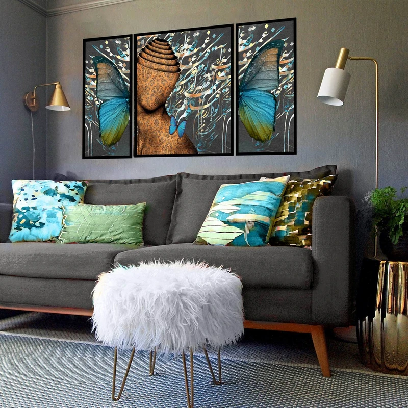 تابلو بکلیت طرح مدرن دیجیتال آرت مدل B-2882 مجموعه 3 عددی