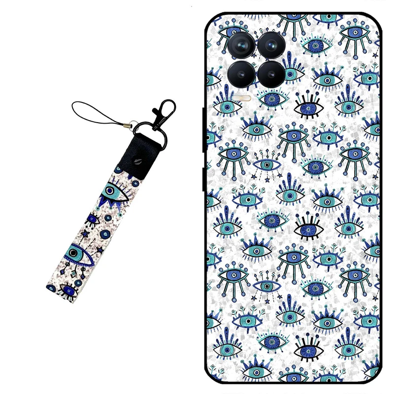 کاور مگافون طرح چشم نظر مدل 6464 مناسب برای گوشی موبایل ریلمی 8 4G / 8 Pro به همراه بند