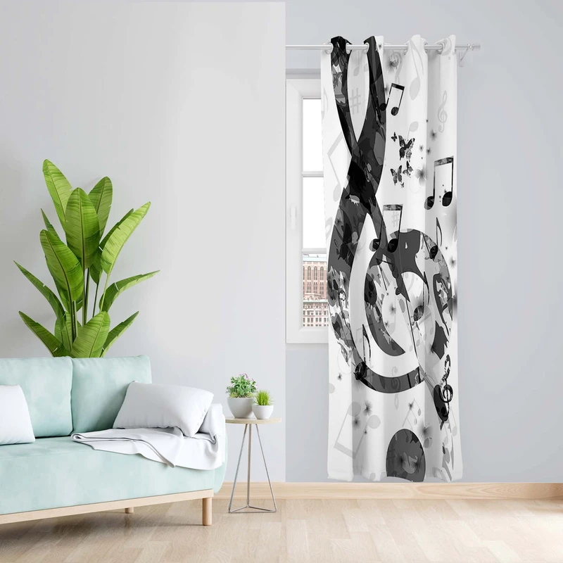 پرده طرح ملودی مدل مخمل پانچی کد 5460L z سایز 140x200 سانتی متر