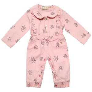 سرهمی نوزادی دخترانه طرح برگ کد M536 رنگ صورتی