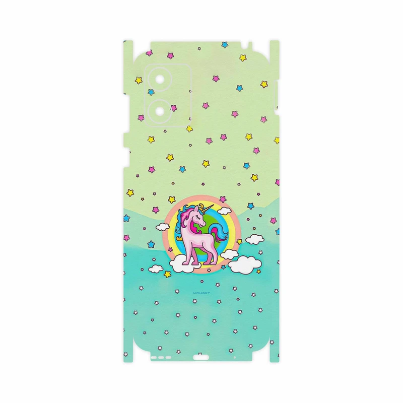 برچسب پوششی ماهوت مدل Rainbow unicorn adventure-FullSkin مناسب برای گوشی موبایل موتورولا Moto E13