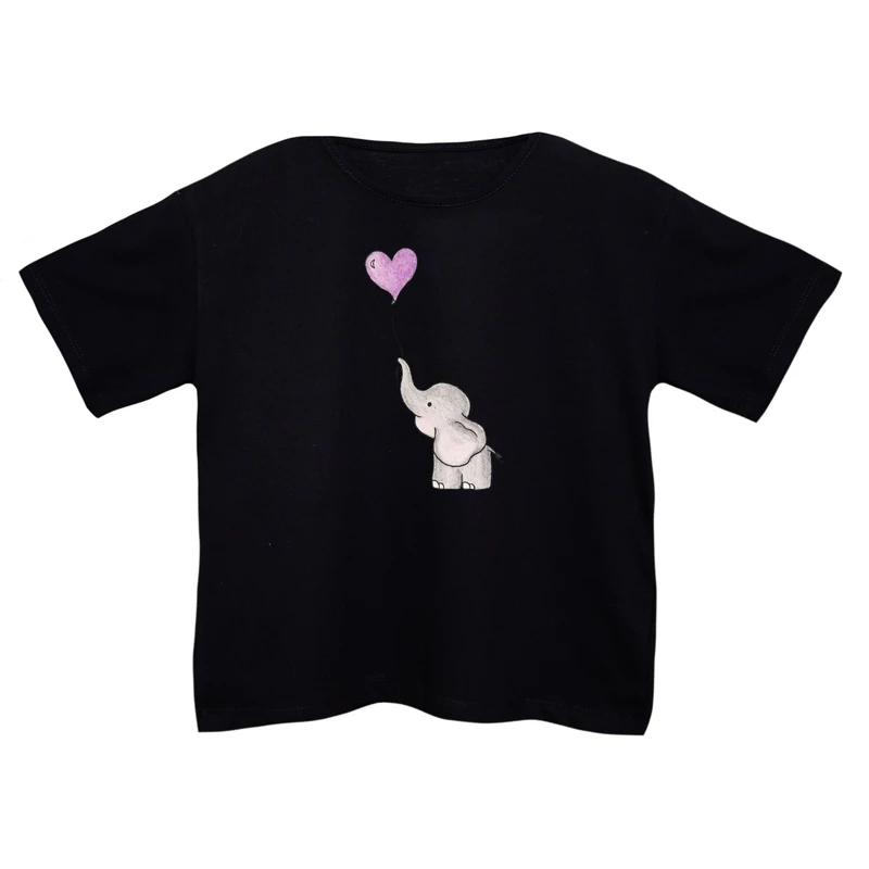 کراپ‌تی شرت آستین کوتاه زنانه مدل فیل کد 11