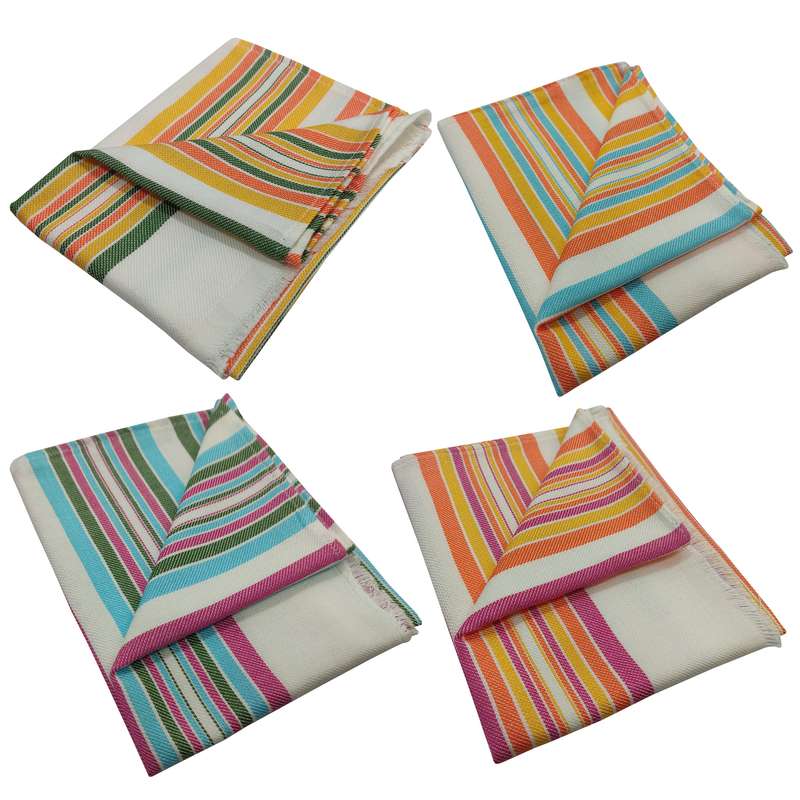 دستمال آشپزخانه نخ باف مدل ویسکوز یزد مجموعه 4 عددی