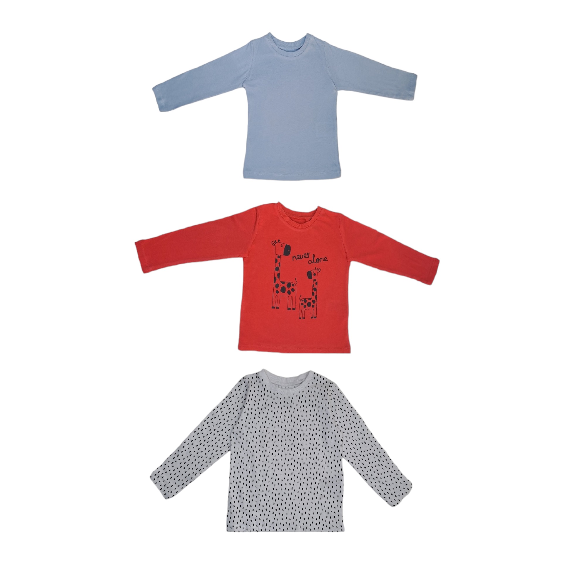 تی شرت آستین بلند نوزادی لوپیلو مدل زرافه مجموعه 3 عددی