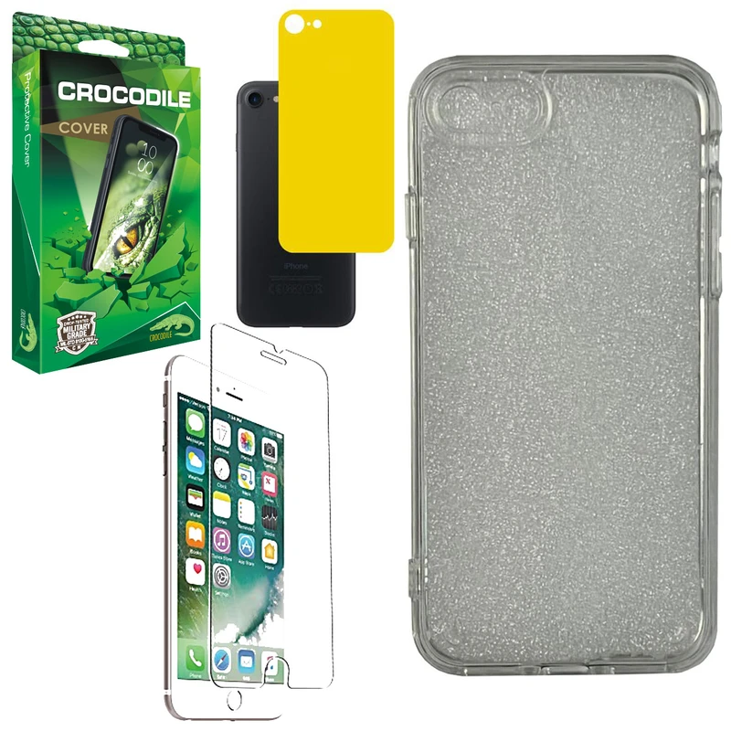 کاور کروکودیل مدل CO-PC-AAA مناسب برای گوشی موبایل اپل Iphone 7/8/SE 2020 /SE 2022 به همراه محافظ صفحه نمایش و محافظ پشت گوشی