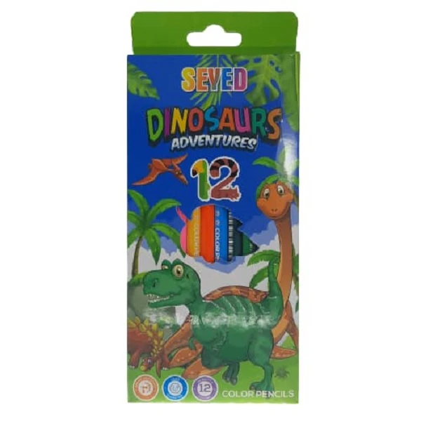  مداد رنگی 12 رنگ سید مدل دایناسور