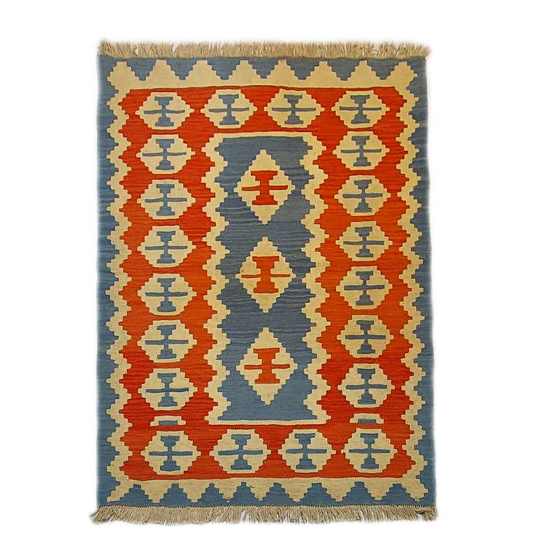 گلیم دستبافت یک و نیم متری طرح قشقایی کد 15010051