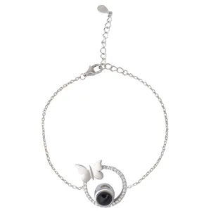 دستبند نقره زنانه بازرگانی میلادی مدل فانتزی کد DP_587