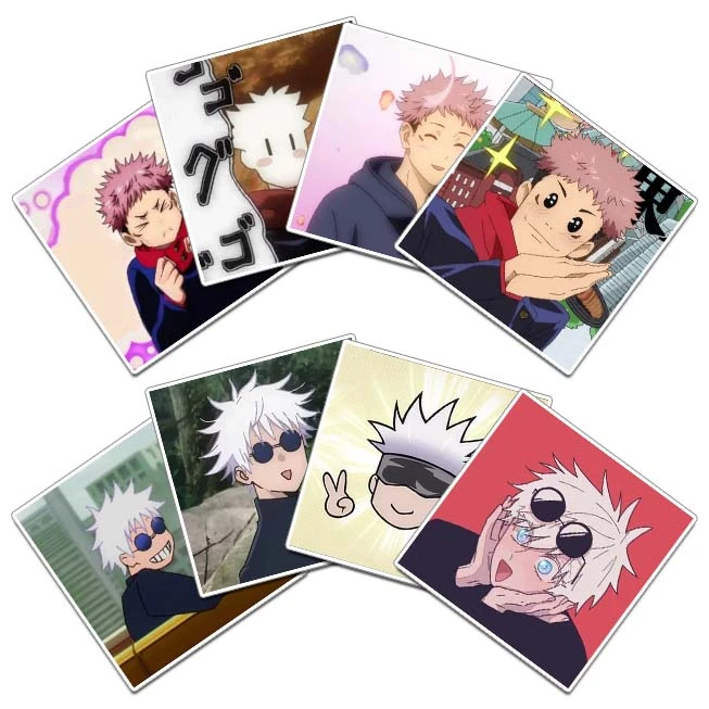 استیکر و برچسب گوفی مدل بامزه و کیوت انیمه جوجوتسو کایسن Jujutsu Kaisen Anime کد K16 مجموعه 8 عددی