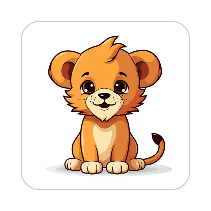 زیر لیوانی کاکتی طرح شیر مدل mp23139