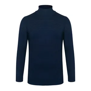 پلیور یقه اسکی مردانه مدل اندامی رنگ سرمه ای