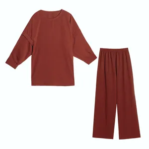 ست تونیک و شلوار زنانه مدل 334 رنگ زرشکی