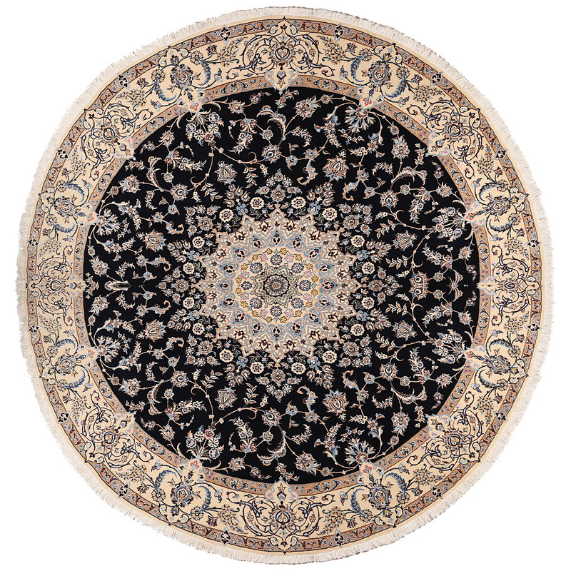 فرش دستبافت نه متری طرح ترنج مدل دایره کد 140237