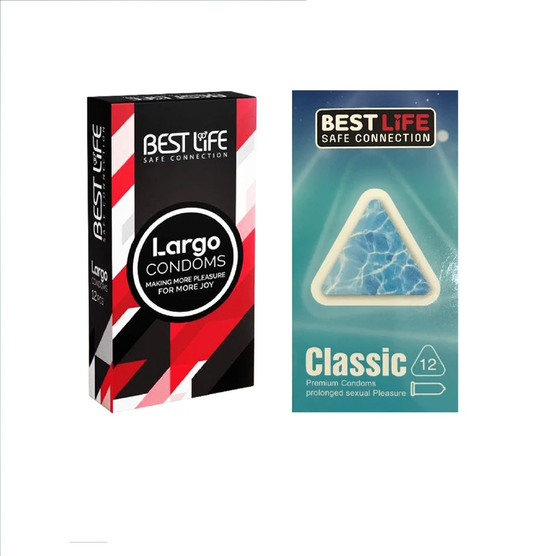 کاندوم بست لایف مدل Largo بسته 12 عددی به همراه کاندوم بست لایف مدل Classic بسته 12 عددی